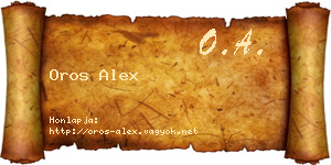Oros Alex névjegykártya