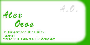 alex oros business card